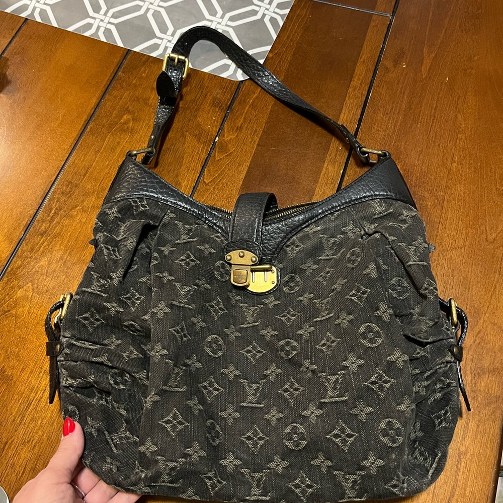 Louis Vuitton Black Mahina Denim Bag
